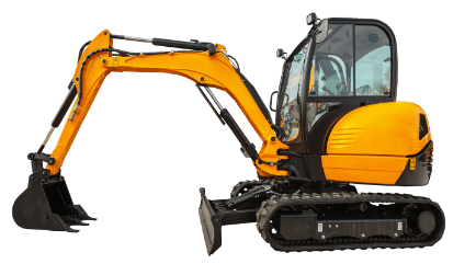 yellow mini excavator